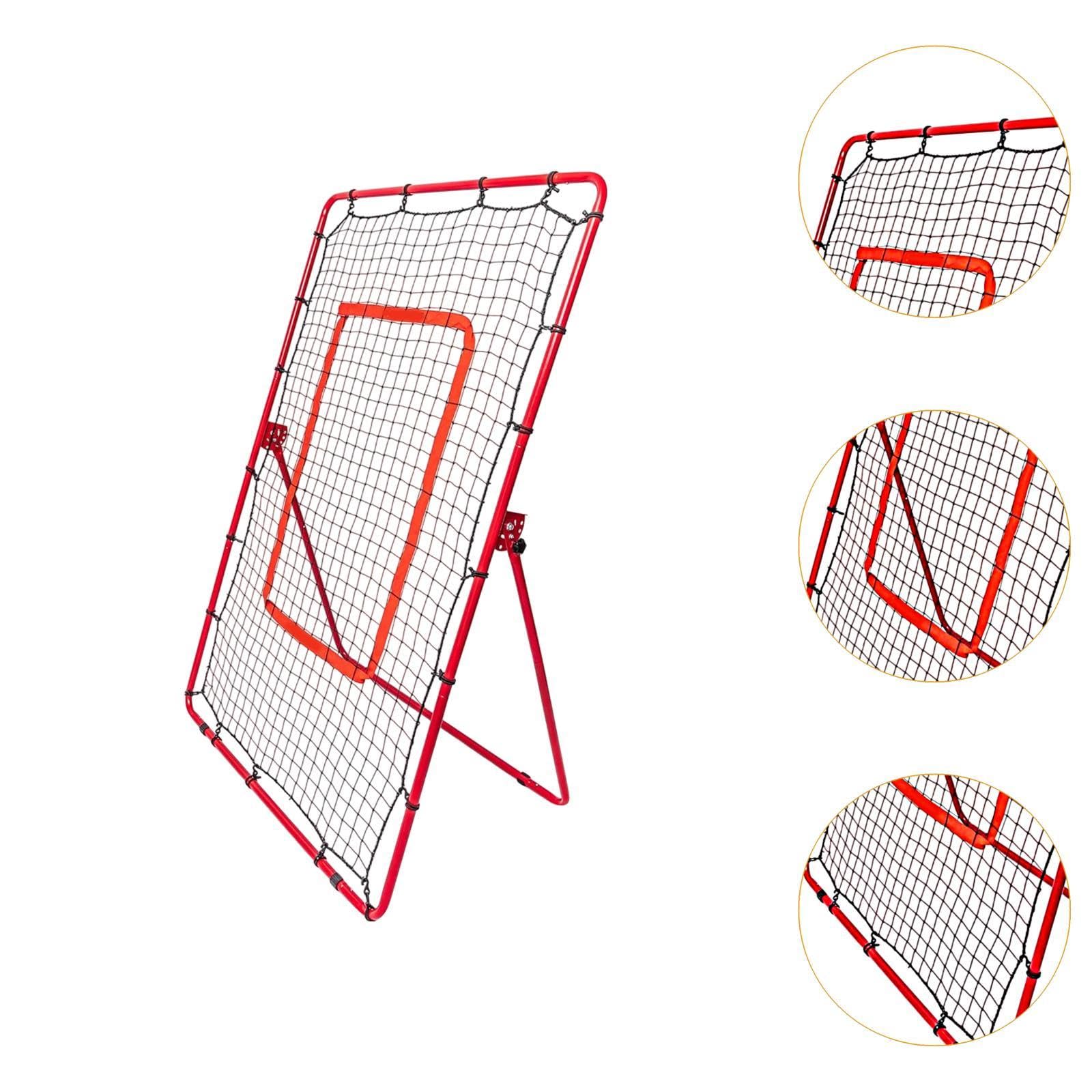 RNXRZANK Handheld Rebounds Net for Baseball Pitching and Softball Training, Red