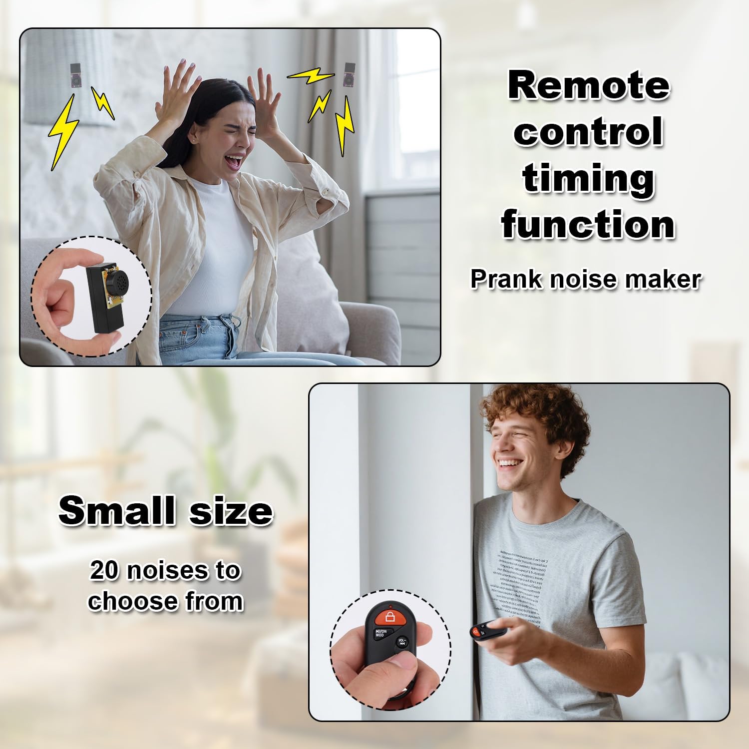 2pcs Remote Controlled Prank Noise Maker Sets, Fart Noise Makers Hidden Prank Devices with Funny Fart Sounds for Office Home Car
