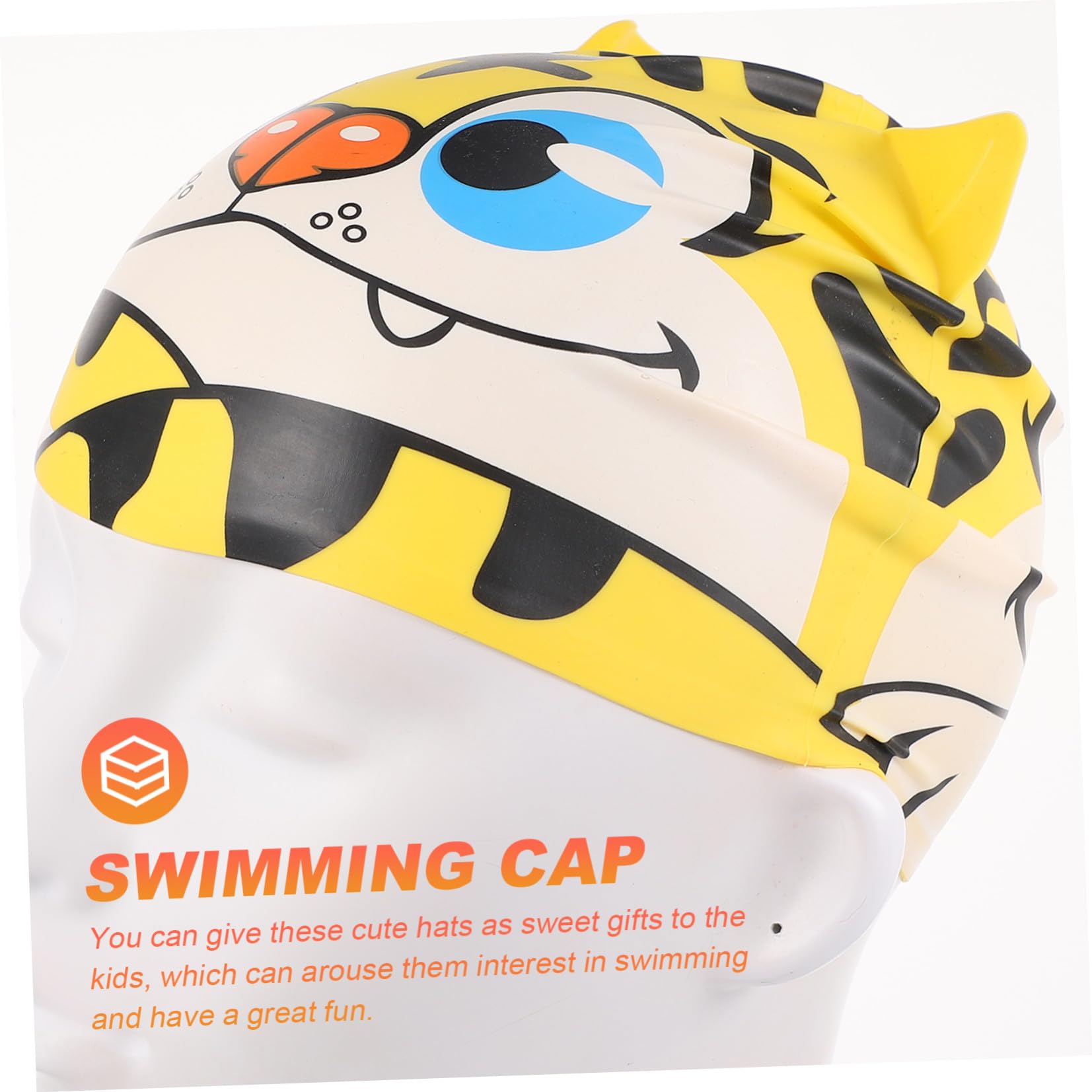 BESPORTBLE 6pièces Bonnet De Bain Silicone pour Garçon Fille Forme De Tigre pour Natation Douche Accessoire pour Petits Nageurs
