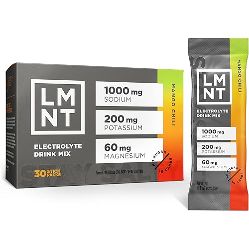 LMNT Zero Sugar Electrolytes - Mango Chili Salt | Drink Mix | 30 Count