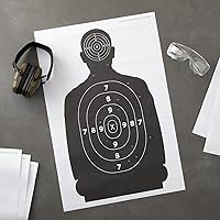 Vista 2 de Juvale Shooting Targets Paper Silhouette Style - 17 x 25 in, Black & White, 50 Count - Paper Targets for Shooting Range & Airsoft, BB & Pellet Gun