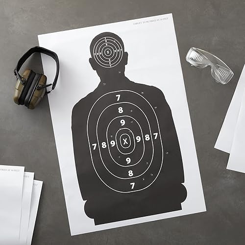 Miniatura 2 de Juvale Shooting Targets - Silueta de papel estilo 17 x 25 pulgadas, blanco y negro, 50 unidades, objetivos de papel para campo de tiro y práctica de