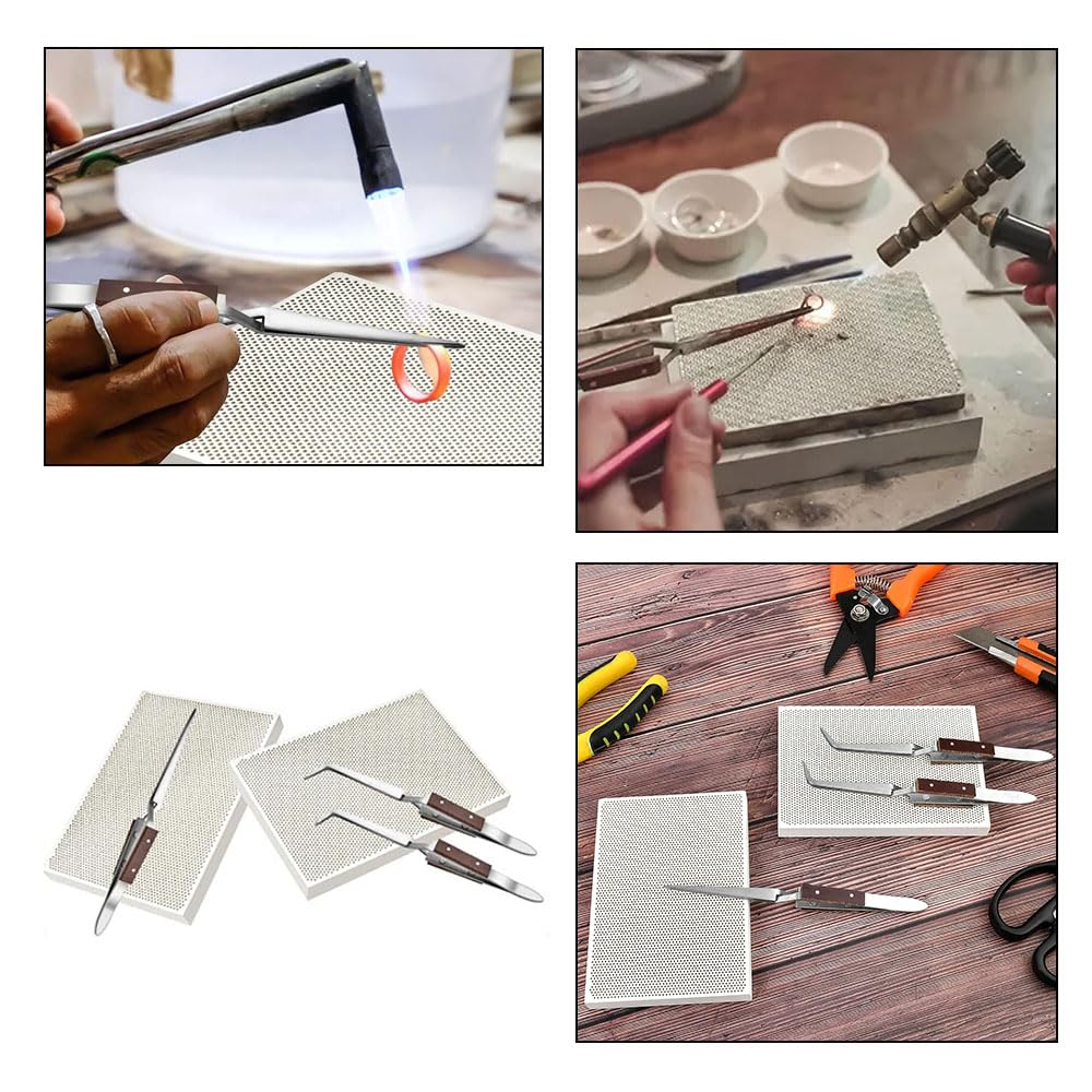 Kit de soudage à bijoux avec 3 pinces à souder, 2 disques à souder en céramique, 1 pince à cuivre (Style 2), accessoires pour la fabrication de bijoux (modèle 2)