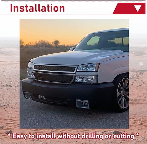 Miniatura 6 de HECASA Juego de conductos de aire de pinza de parachoques compatible con Chevy Silverado 1500 2003-2007 plateado delantero derecho e izquierdo