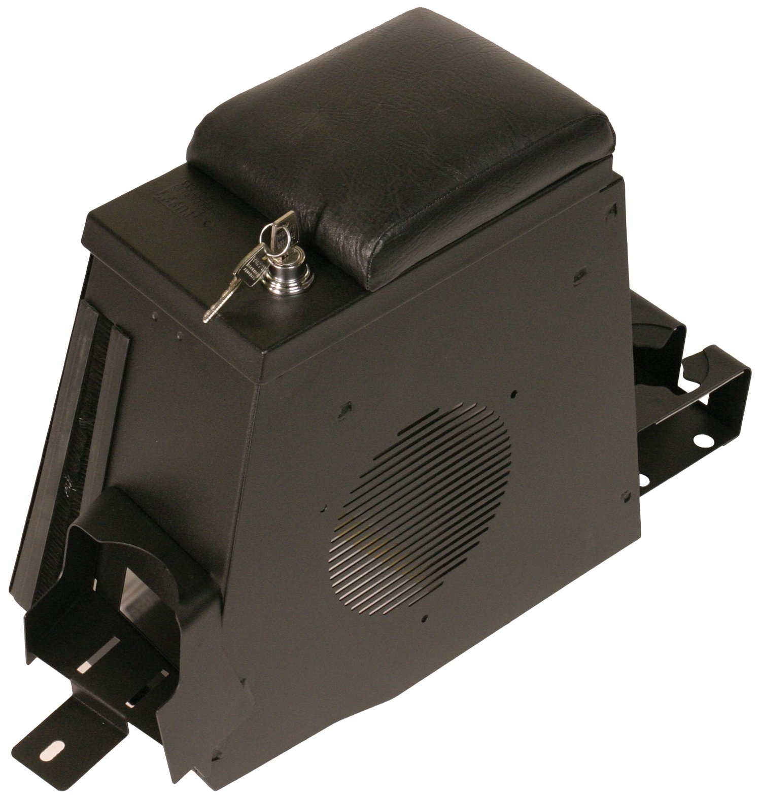 TuffySecurity Products Series II Center Console - '01-06 Wrangler TJ; w/Factory Console; w/Factory Subwoofer (Rear Half Console; Black)