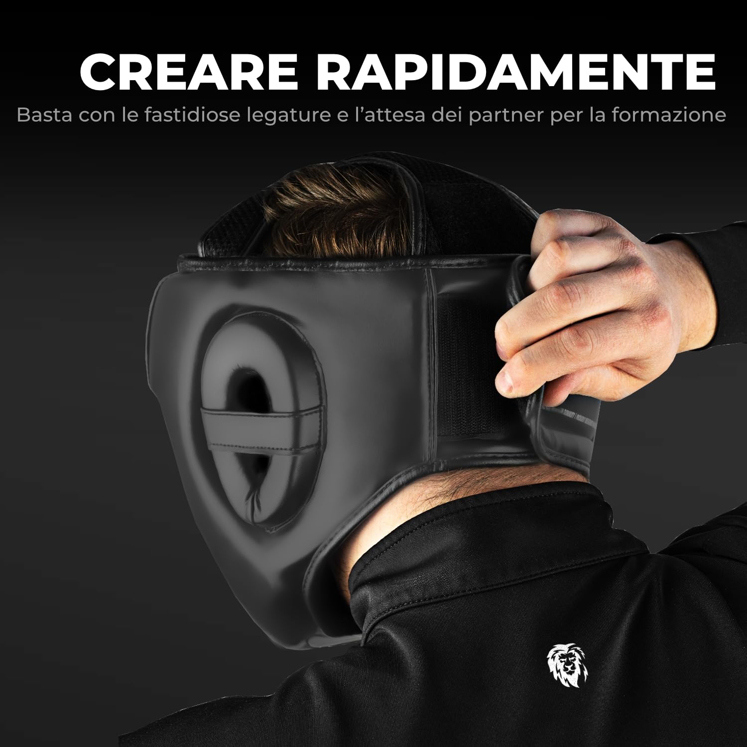 FIGHTR® Casco da boxe per sparring | Misura regolabile per boxe, MMA, Muay Thai, kickboxing e arti marziali |Protezione della testa con ottima vestibilità per la massima protezione