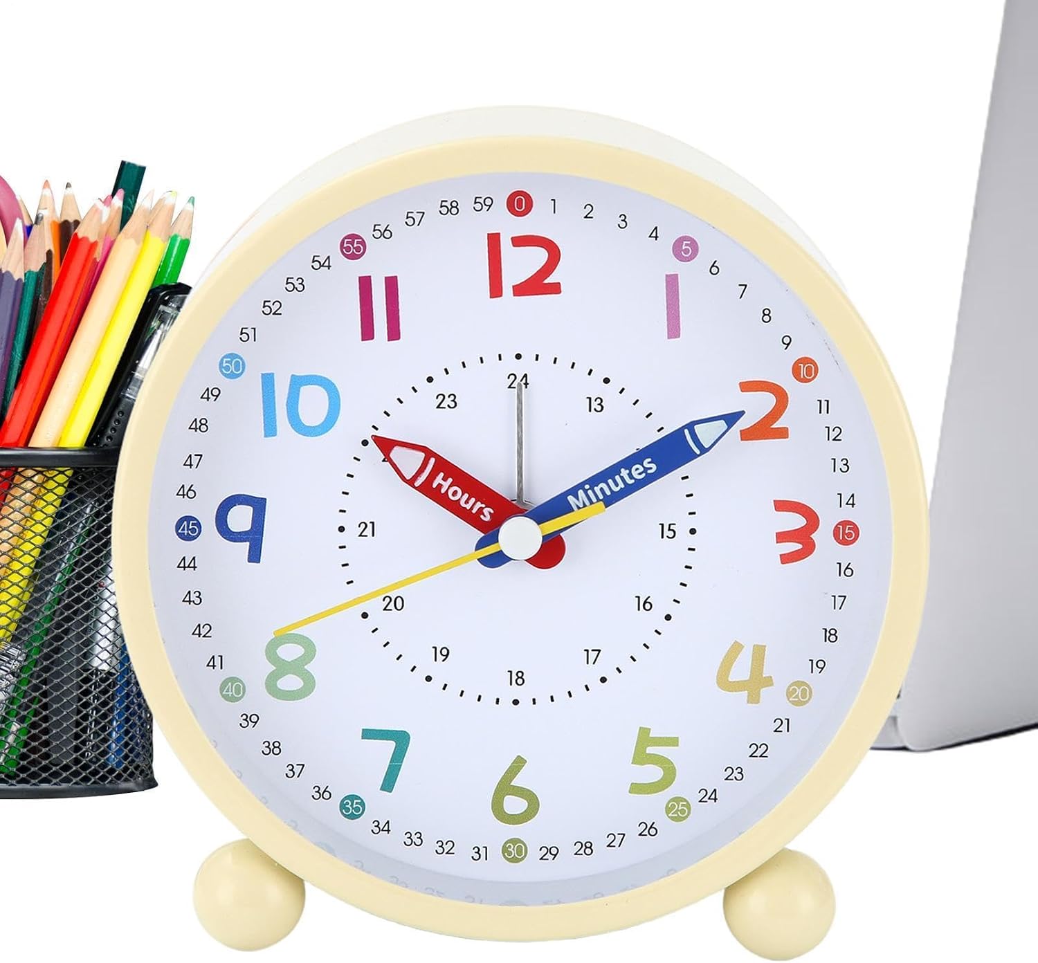 Educational Kids Learning Clock, Quiet Analog Clock with Night Light Home