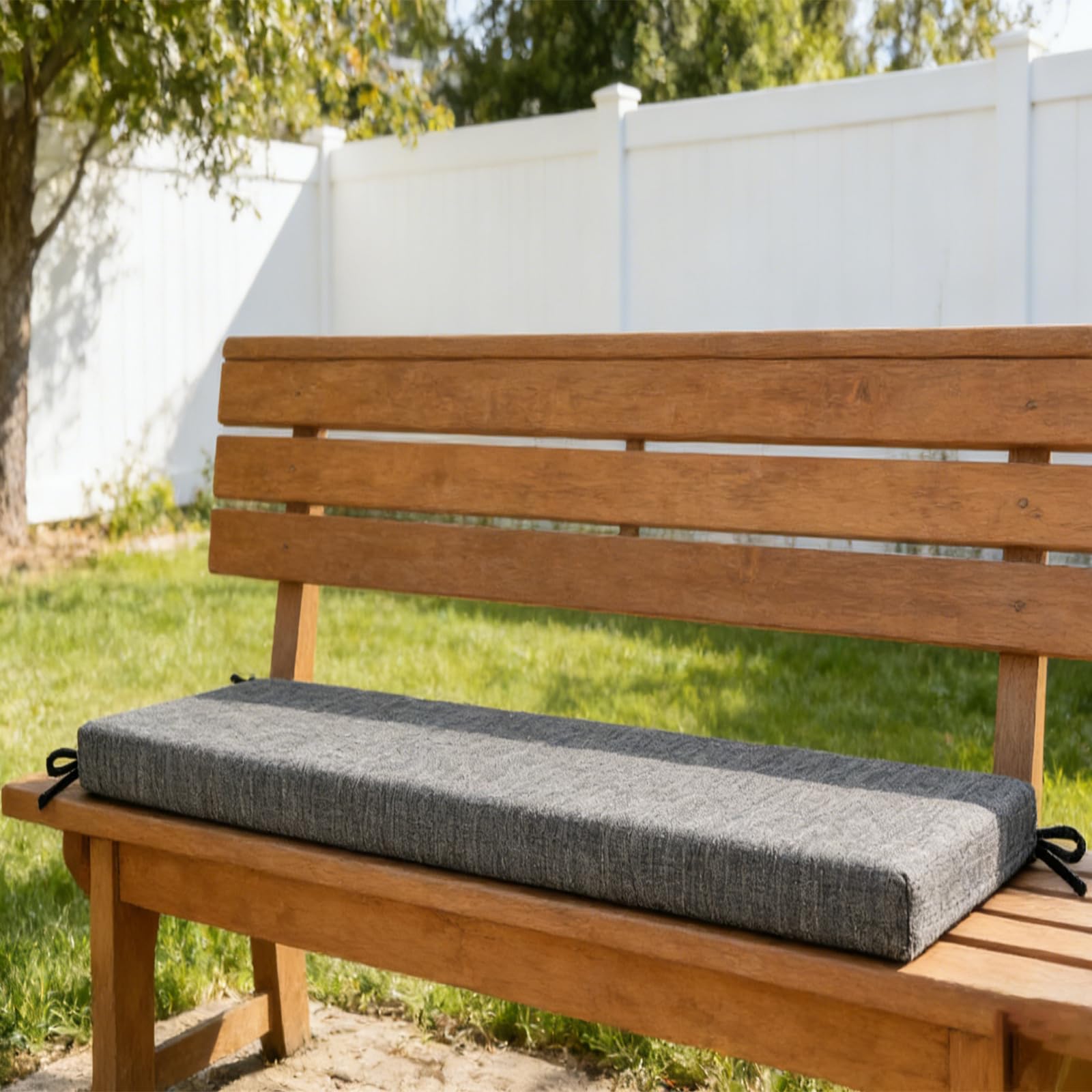 Cojines para bancos personalizados de 100x130 cm, asiento suave gris claro para terraza y picnic