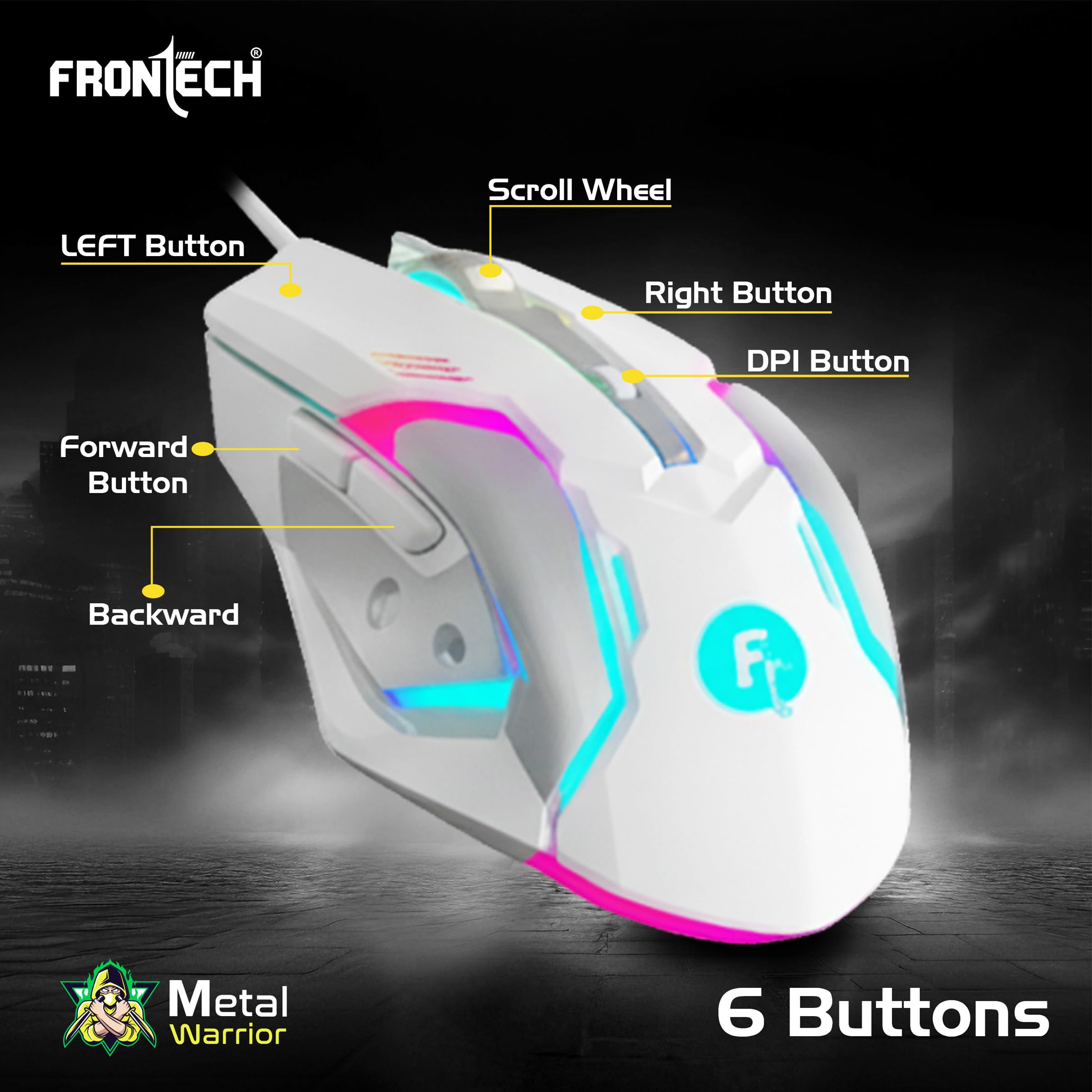 Amazon.in: Buy Frontech Metal Warrior Gaming Combo | Rainbow