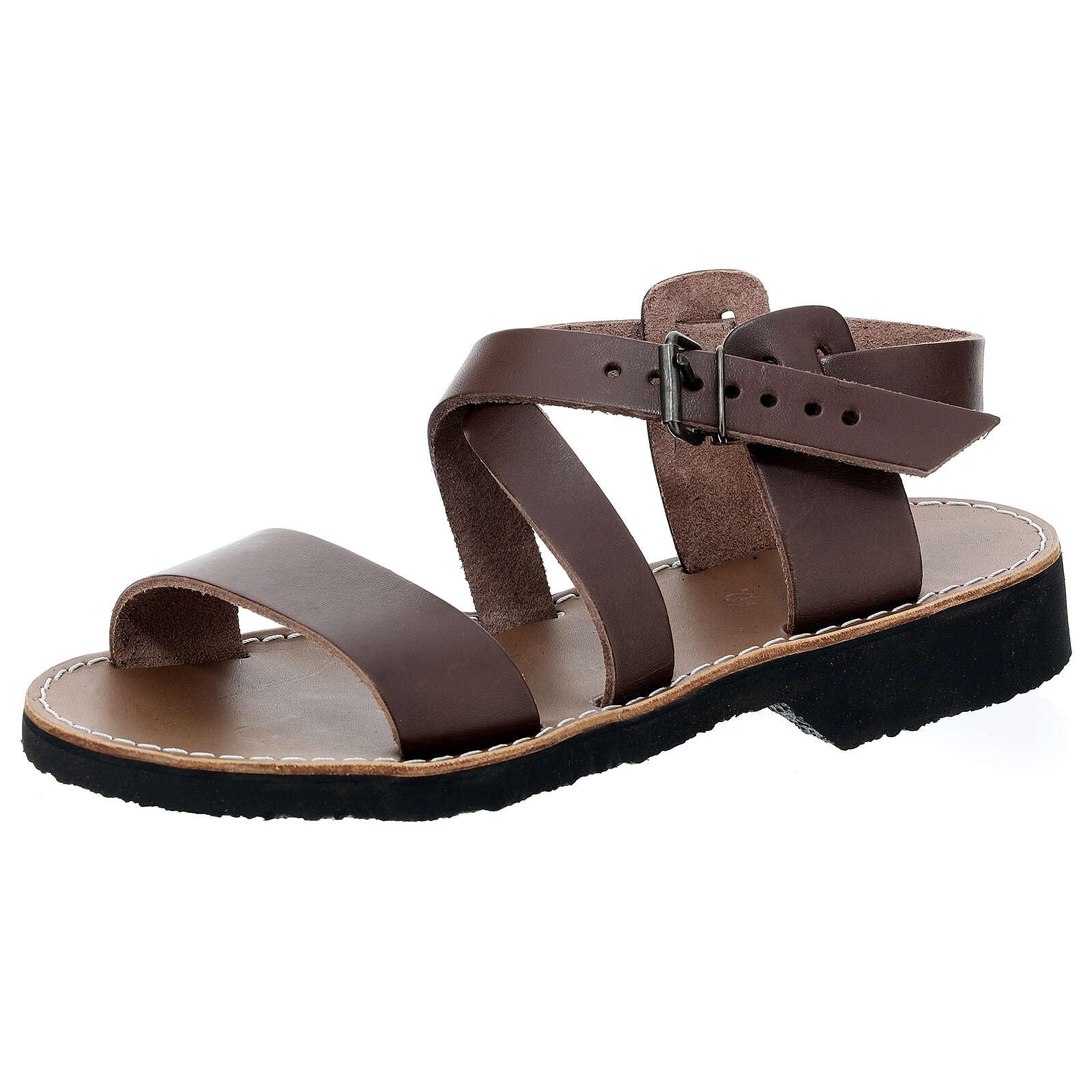 Holyart Franziskaner-Sandalen, Unisex, Modell Nazareth, aus Leder, hergestellt von den Mönchen von Bethlehem