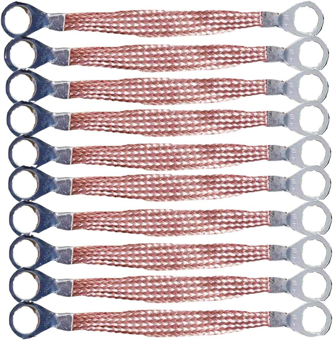 10 stuks, koperen nationale standaard gevlochten aardedraad/6 vierkant; lengte ongeveer 6 inch