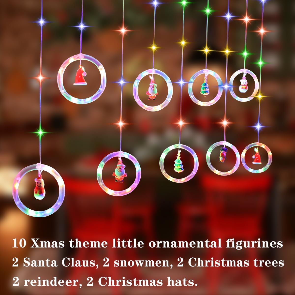 Focefec Christmas Window Lights, Xmas Curtain Fairy Light 3mx0.6m - Image 3