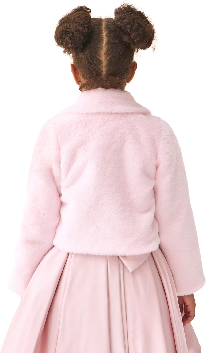 Lilax Girls Faux Fur Bolero Shrug Button Closure Cozy Dress Coat - Image 2