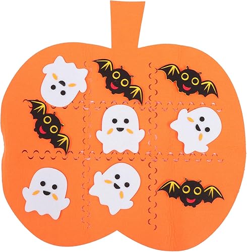 Juego de fieltro para Halloween, juegos de mesa de calabaza para decoración de fiesta de cosecha de Halloween, suministros de juegos de fiesta de
