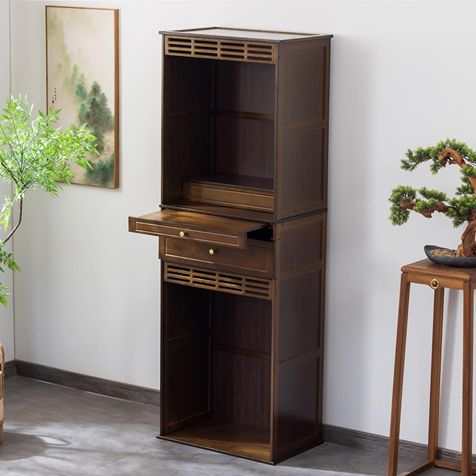 MESCXTY Open Altar Cabinet with Large Storage, Meditation Table Altar, Shrine for Spiritual Use