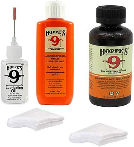Hoppes 9 Elite Kit de limpieza de pistola – Limpiador de orificios de pistola y aceite lubricante con lubricante de precisión de 0.4 fl oz – 40