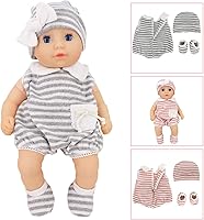 Vista 3 de DC-BEAUTIFUL Juego de 6 piezas de ropa de regalo para bebés, niñas y bebés, de 14 a 18 pulgadas, incluye trajes de muñeca, vestido, sombrero