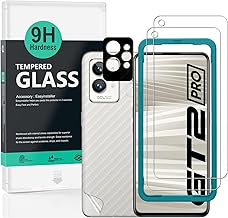 Ibywind Screen Protector Compatible with Realme GT 2 Pro 5G 6.7 Inch, with Camera Protective Film (Metal Material), Carbon Fibre Skin for the Back, Includes Easy Install Kit (Centre Frame)