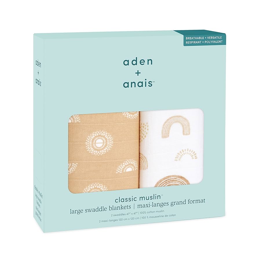 Aden + Anais Essentials Muslin Swaddle Blankets For Baby Girls And Boys, Newborn Receiving Blanket For Swaddling, 100% Cotton Baby Swaddle Wrap, 4 Pack, Floral, Briar Rose