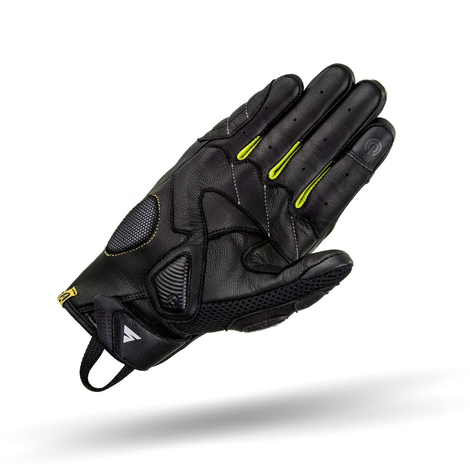 SHIMA RUSH GLOVES Men FLUO, skórzane krótkie rękawice motocyklowe z ochraniaczami (Fluo, XXL)
