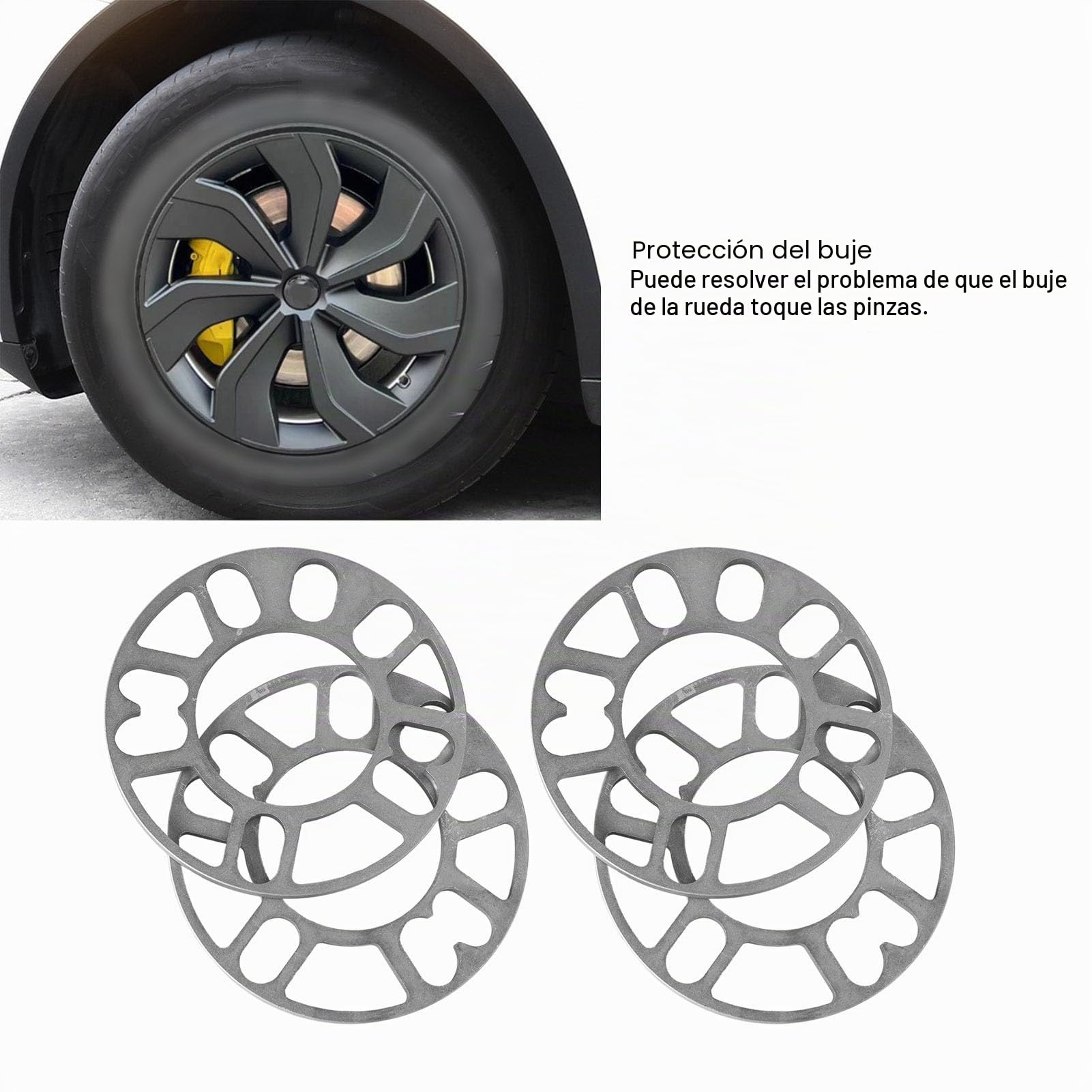 4 Piezas 8 Mm Separadores Universales de Aleación de Aluminio | Espaciadors de Rueda Centrado en El Cochede, Junta Et de Cubo Universal de 4 o 5 Orificios