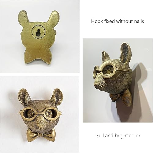 Miniatura 4 de GUASDIE Decoración de pared de cabezas de animales, soporte de cabeza de ciervo sintético, decoración de pared de esculturas de animales, decoración