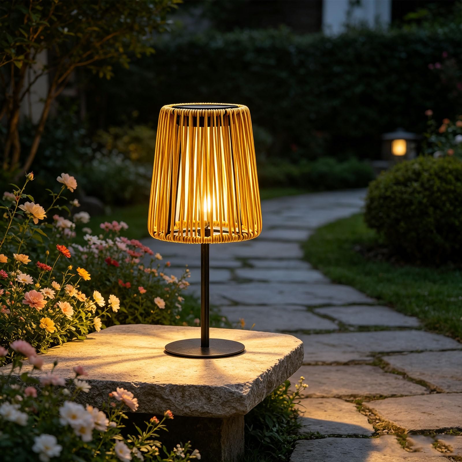 Luz solar de jardín con batería recargable incorporada de 600 MAh