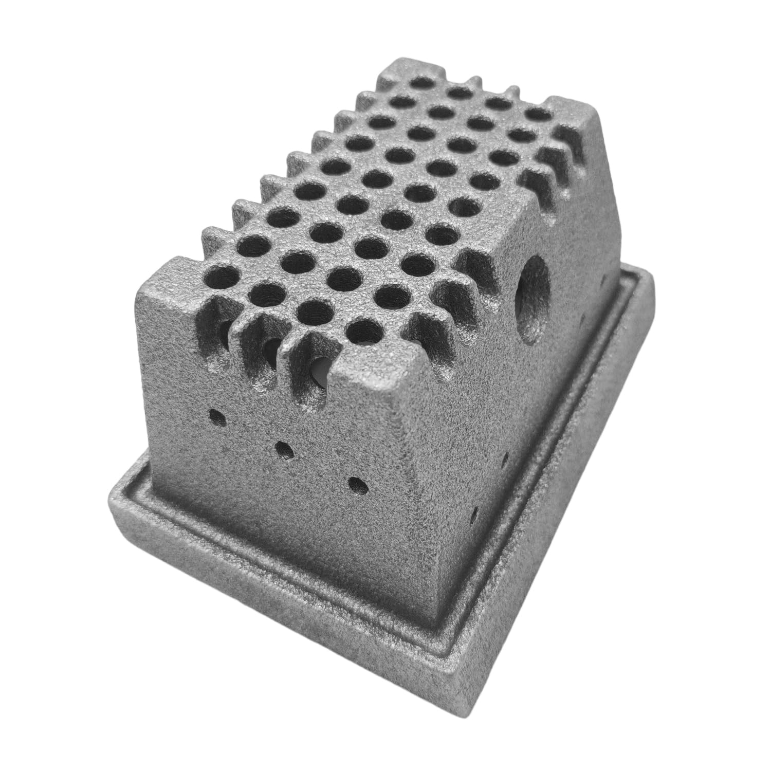 eRicambi® Braciere in Ghisa Cestello 2 Pezzi per Stufa a Pellet, con Foro per la Resistenza di Accensione, Compatibile con KALON 220002, Dimensioni 136x92mm H=116mm