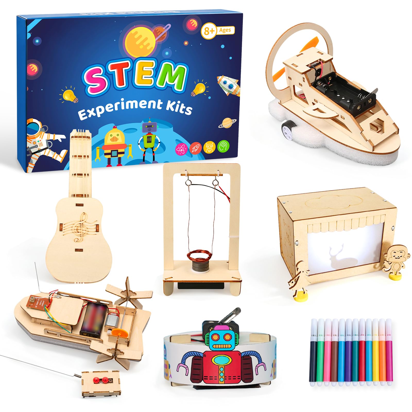 JTgugu 6er Set Experimental Kinder ab 8-14 Jahre, Elektronik Baukasten