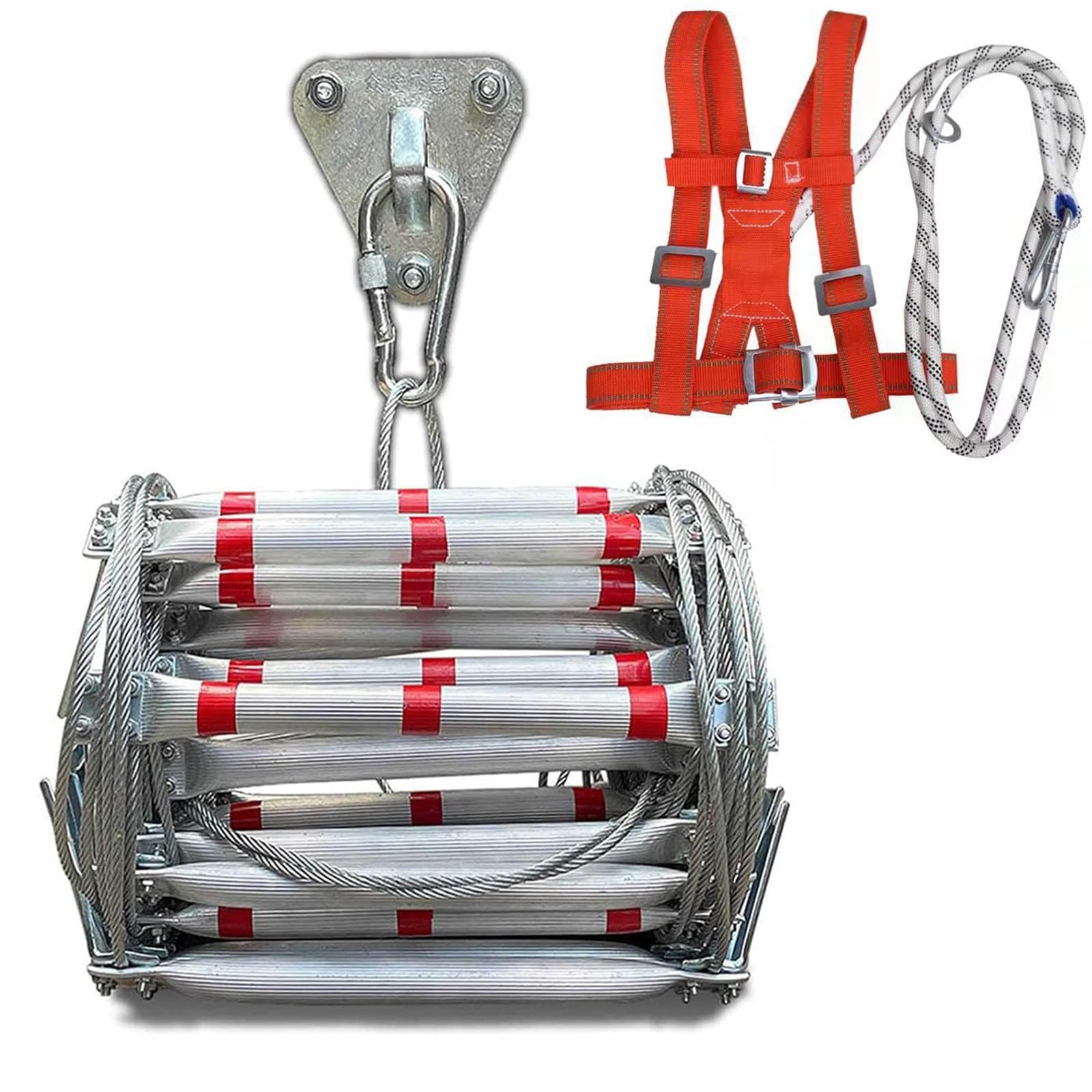 Escalera de Cuerda de Escape de Incendios de Aleación de Aluminio 15m, Capacidad de Carga 500kg