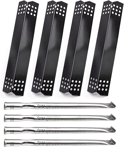 Adviace Piezas de repuesto para Nexgrill 720-0925P 720-0925 720-0882A 720-0896 720-0896B 720-0896E, paquete de 4 tubos de quemador y domadores de