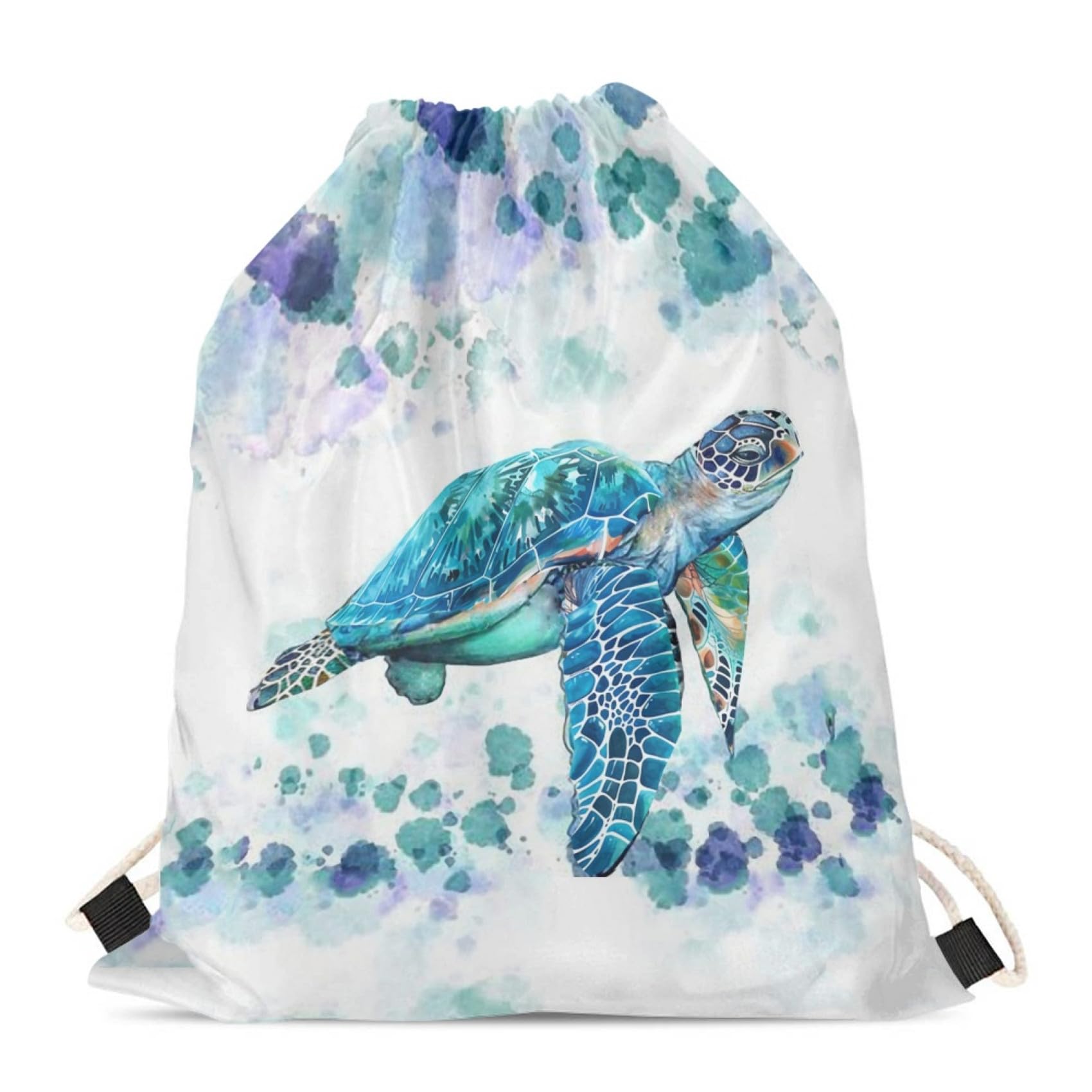 Upetstory Sea Turtle Drawstring Backpack for Girls Gifts,Drawstring Bags for Women Kids Thick Strap String Bag Pack School Travel Beach Storage Pouch