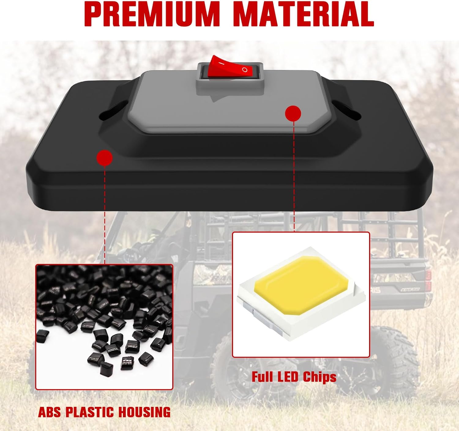 LED Dome Light for Polaris Ranger 1000 2018-2024, UTV Interior Accesories Roof Light w/Switch for Ranger SP 570 2022-2024, Replace #2889159