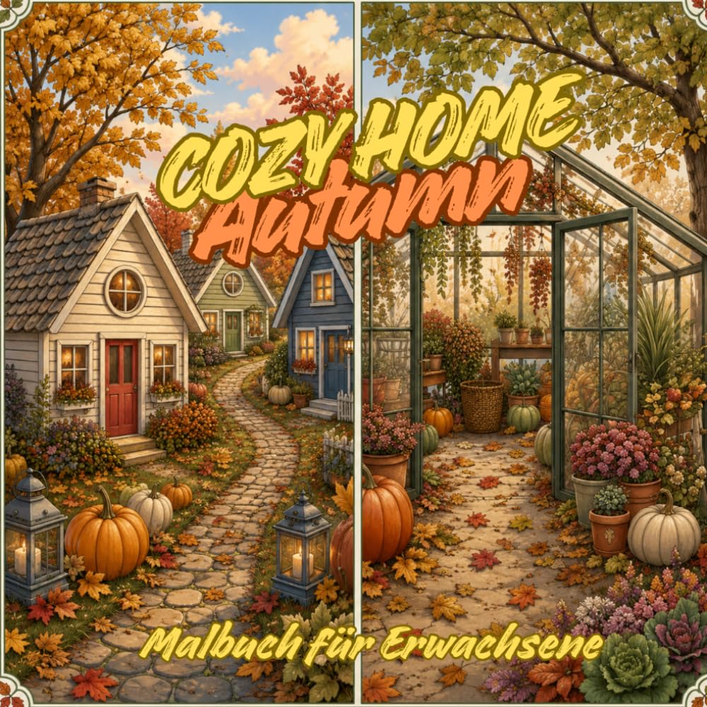Cozy Home Autumn- Malbuch für Erwachsene: Ausmalbuch für Erwachsene mit gemütlichen Herbstszenen, Kürbissen, Waldtieren, Herbstküchen und hyggeligen ... (Cozy Home -Malbücher für Erwachsene)