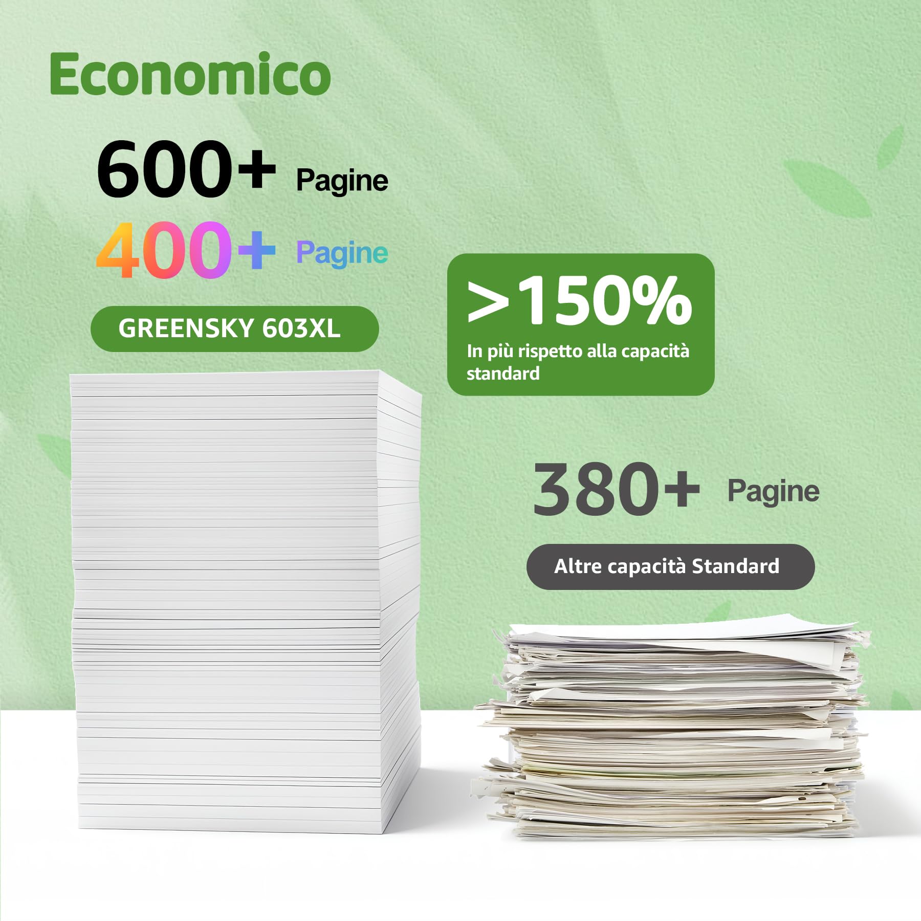 GREENSKY Cartucce 603 XL Compatibili per Epson 603 XL Cartucce per Epson 603XL per Expression Home XP2100 XP3100 XP4100 XP2150 per Workforce WF-2810 WF-2830 WF-2820 Stampante(Confezione da 10)