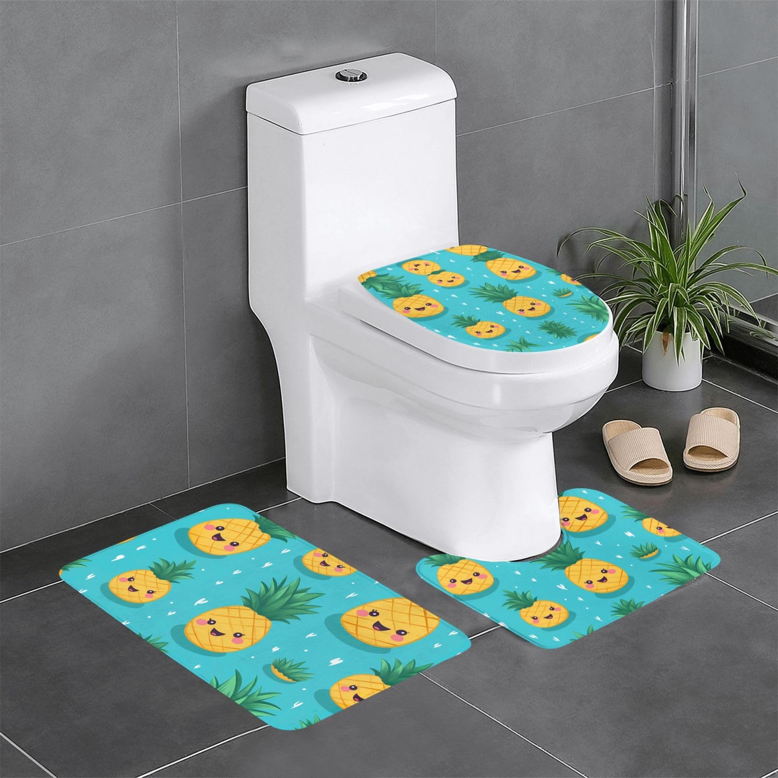 Tapis de salle de bain antidérapants contre les sols glissants lot de 3 pièces d'eau