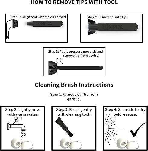 Miniatura 4 de Comply TrueGrip | Puntas de repuesto de espuma viscoelástica prémium para Apple AirPods Pro 1 y 2 | Comodidad mejorada, ajuste seguro, aislamiento