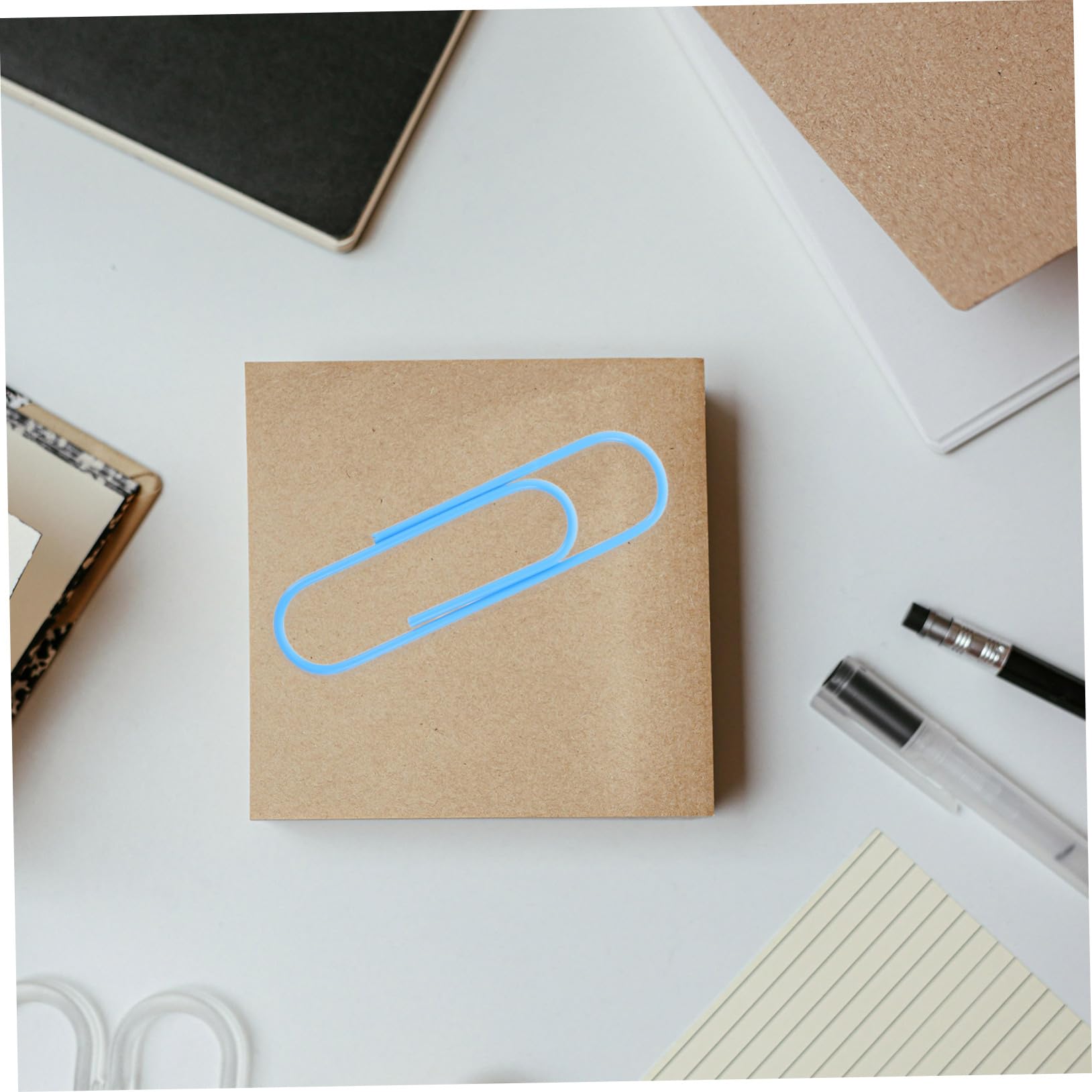 Graffette da Ufficio 100 Pezzi Blu in Metallo e Plastica | 10cm Formato Jumbo, Riutilizzabili e Portatili, per Scuola e Organizzazione Documenti