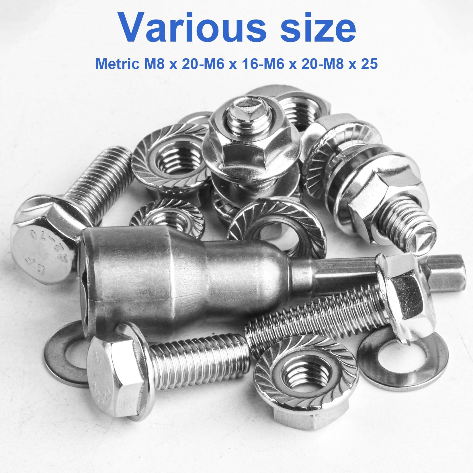 15 PzViti M6, Set di Viti Esagonali M6x16mm, Bulloni e Dadi Flangiati, Bulloni a Testa Esagonale Flangiati con Rondelle, Viti a Esagonali Flangiate in Acciaio Inossidabile A2 V2A