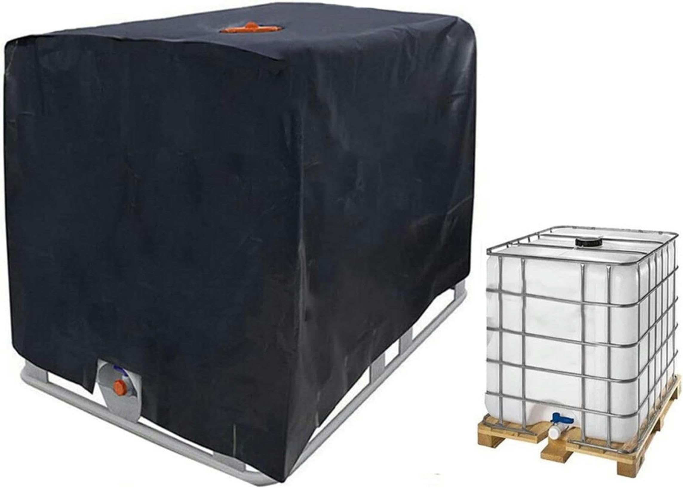 IBC Tote Cover, IBC pokrowiec na zbiornik na wodę, wodoodporny kaptur przeciwsłoneczny do zbiornika na wodę deszczową 600L/800L/1000L IBC, pokrowiec ochronny do zbiornika na wodę IBC folia izolacyjna