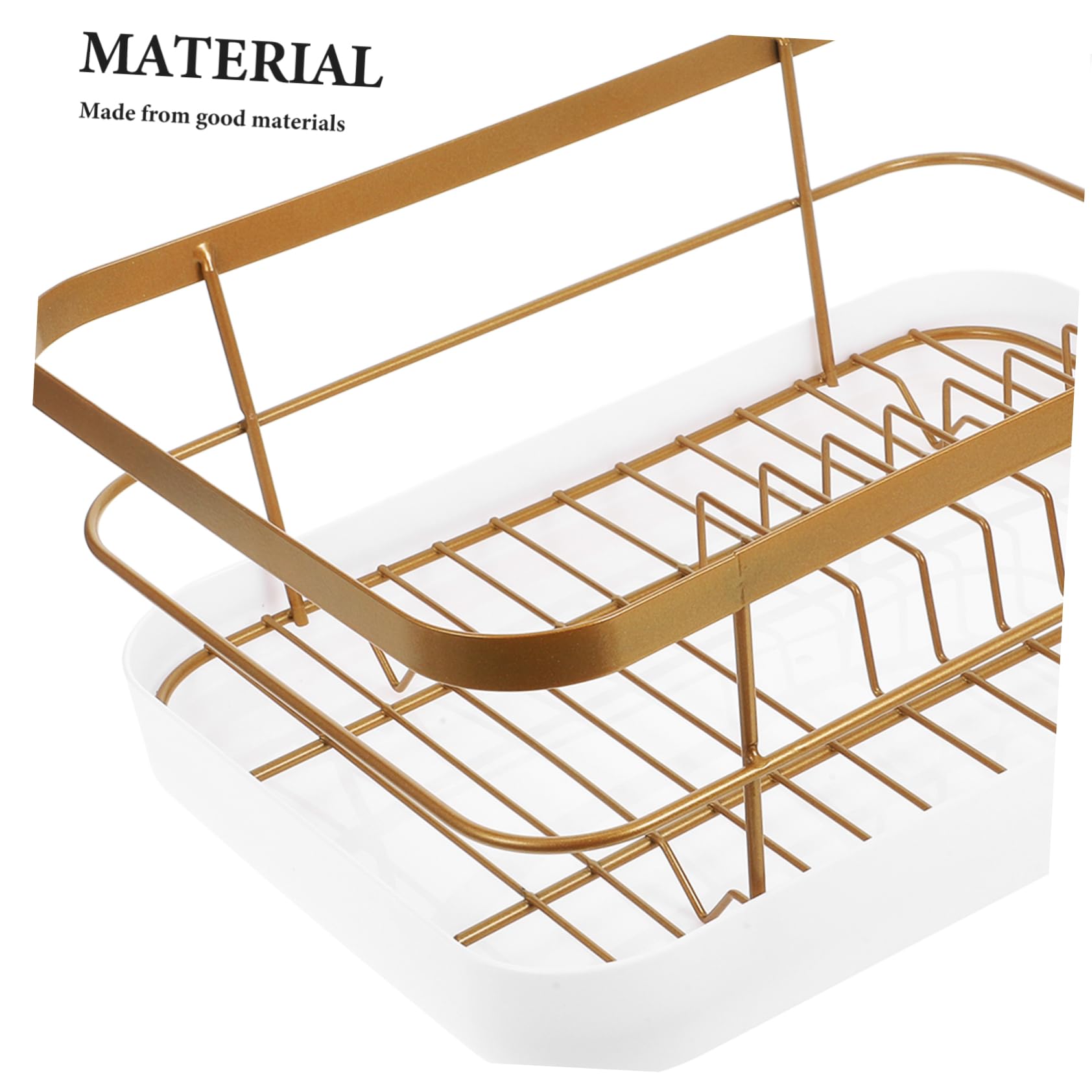 Escurreplatos De Encimera Metálico Dorado 45x30 Cm Acero Inoxidable Soporte Para Platos y Cuencos Multifuncional Cocina Hogar Capacidad Para 9 Platos y 12 Cuencos