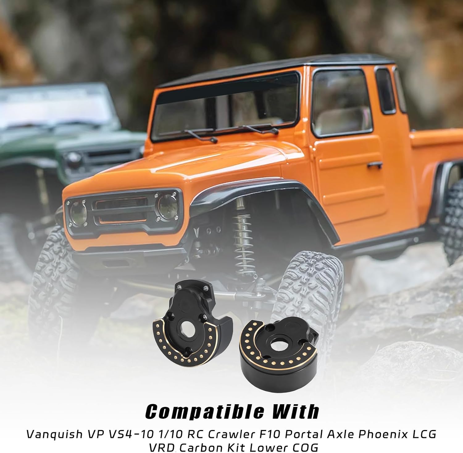 F10 Portal Axle Brass Weights Steering Knuckles with Front & Rear Portal Covers for Vanquish VRD VS4-10 Phoenix 1/10 RC Crawler LCG Lower COG Upgrade (Front Portal Cover:176g)