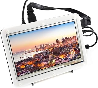 Waveshare 7inch HDMI LCD (B) Capacitive Touchscreen LCD Display HDMI Interface Custom Raspbian Angstrom Various Systems for Raspberry Pi4 B/B+/ 2 B/3 B/3B+ BB Black Banana Pi with Bicolor Case