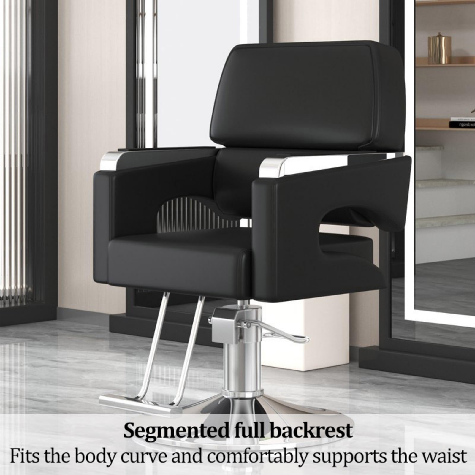 Friseurstühle, hydraulisch verstellbarer Salonstuhl – 360° drehbarer Friseur- und Tattoo-Stuhl, höhenverstellbar 84–94 cm, Grau – Professionelle Ausstattung für Friseursalons und Kosmetikstu