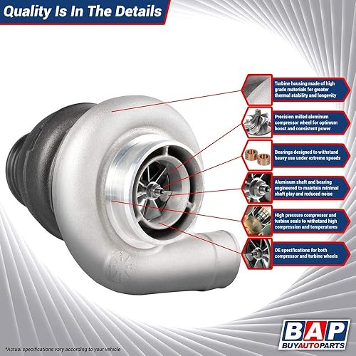 Miniatura 4 de Turbocompresor turbo para Chevy y GMC Pickup Truck 1991 1992 1993 GMT400 con 6.5L Detroit Diesel V8 - BuyAutoParts 40-30045R remanufacturado