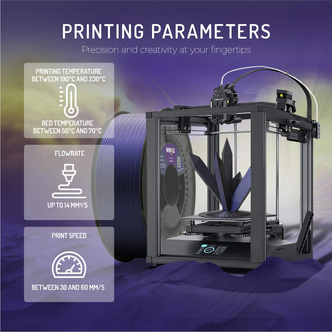 WINKLE Filament PLA HD Emerald Interference | Filament Do Drukarki 3D 1,75 mm 300 g | Zielony, Dokładność Wymiarowa | Cewka 300g