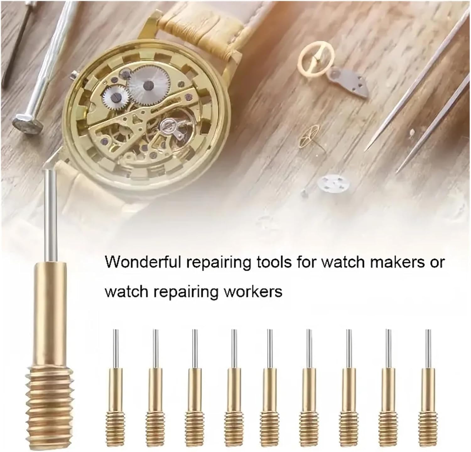 12PCS 0.8mm Watch Strap Punch Tool Replacement Pins Band Steel with Silver Copper Tip for Repair and Adjustment