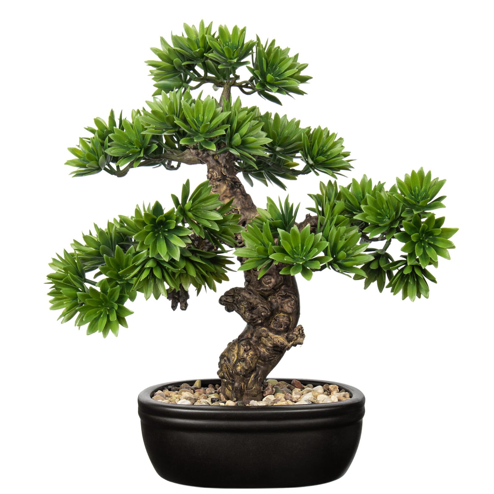 ROMILDA Ficus Bonsai Artificiale 45 Cm In Ciotola - Pianta Finta Verde Per Ufficio E Casa - 2
