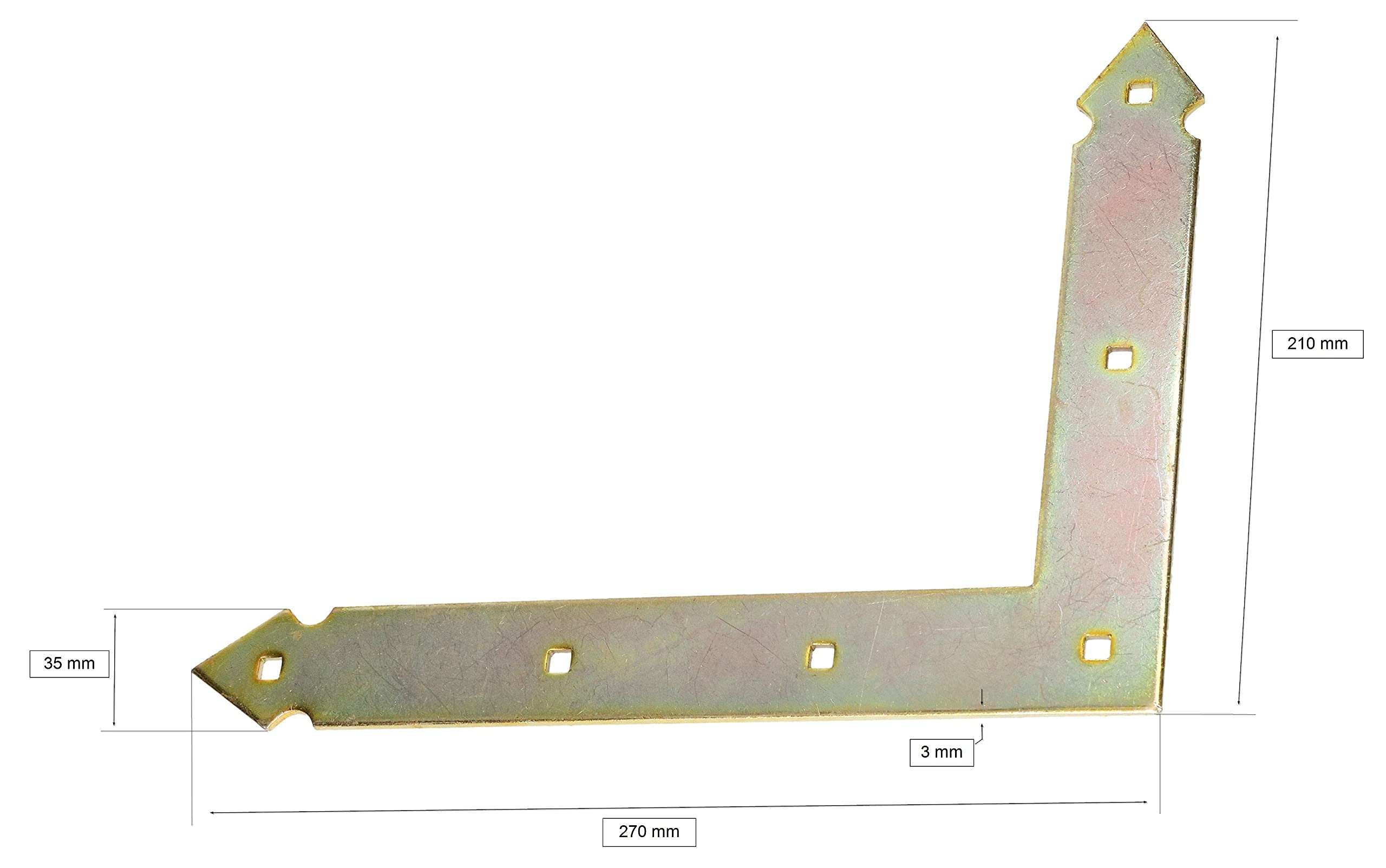 KOTARBAU® 10 x Placas de Esquina, Placas Planas en Forma de L, 270x210 Conector Angular, Conector de Esquina, Placa Perforada, Placas de reparación 90º, Conectores Planos, Pletinas, Soportes de Acero