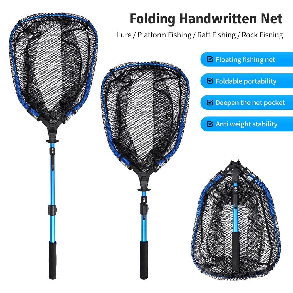 Rehoetom Folding Fishing Net, Retractable Telescopic Landing Net for Fishing  Pond Floats, 107 cm Aluminum Alloy with Floating Water Function, 480 g :  Amazon.ie: Sports & Outdoors